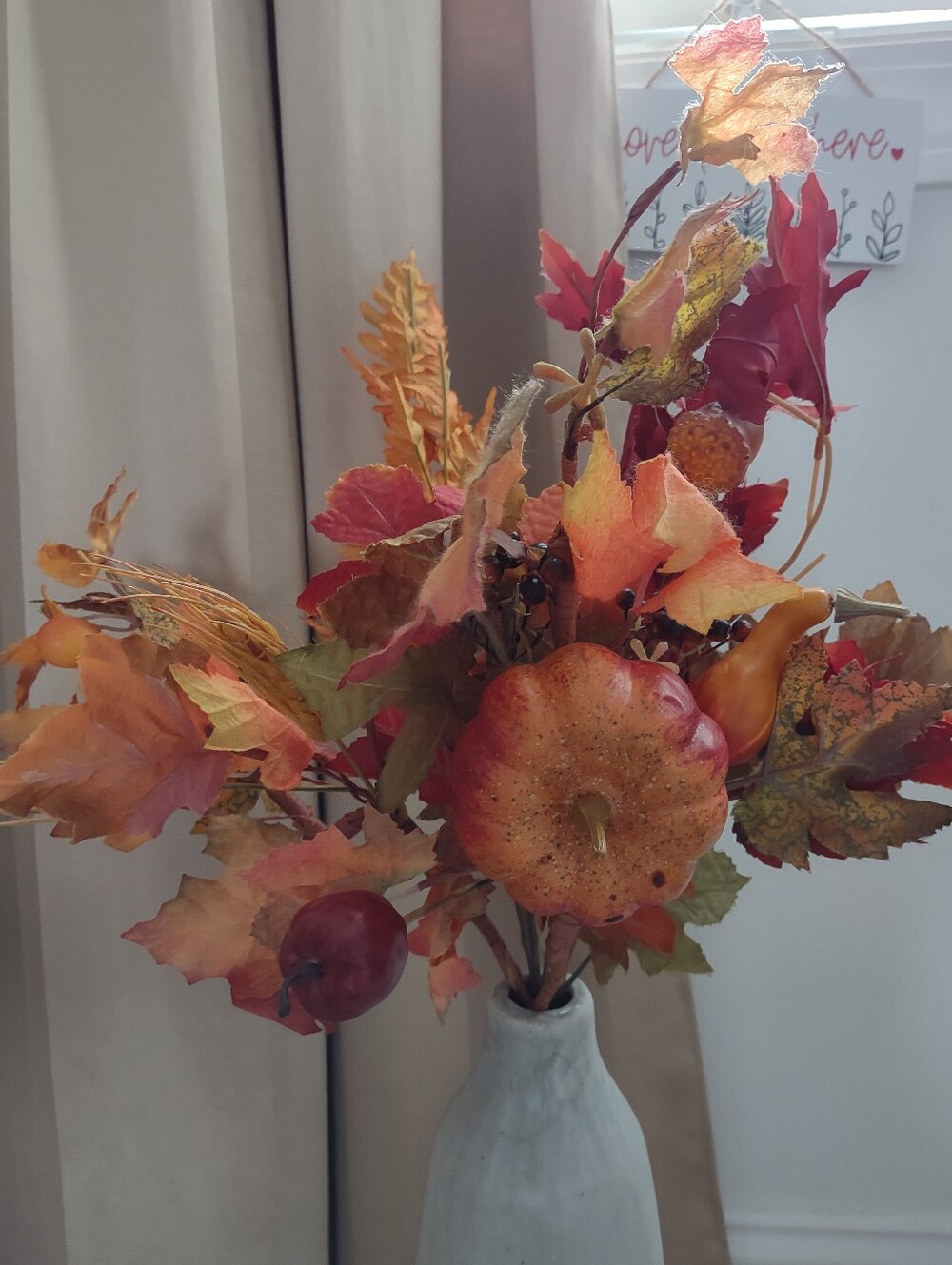 Faux Fruits Apple Pumpkin Autumn Color Leaves Floral Decor